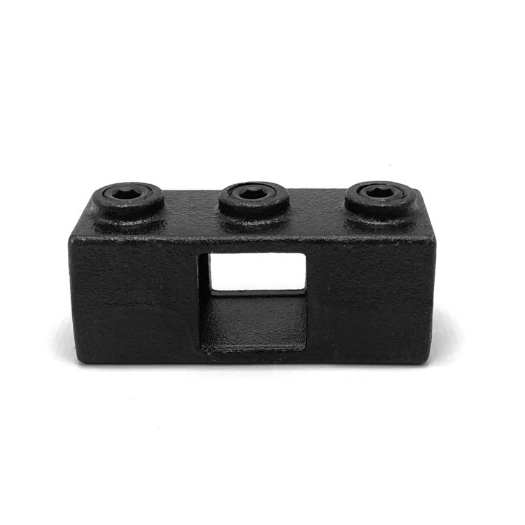 Pieza transversal, continua para tubos cuadrados, negra - 40 mm