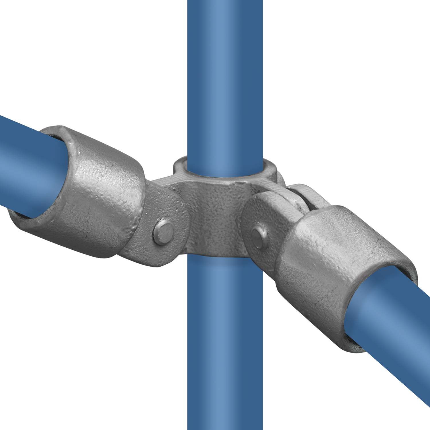 Pieza de unión, doble, 90° 60,3 mm (2"), compuesta por 1 x 608040F y 2 x 608042F incl. 2 tornillos M10x45