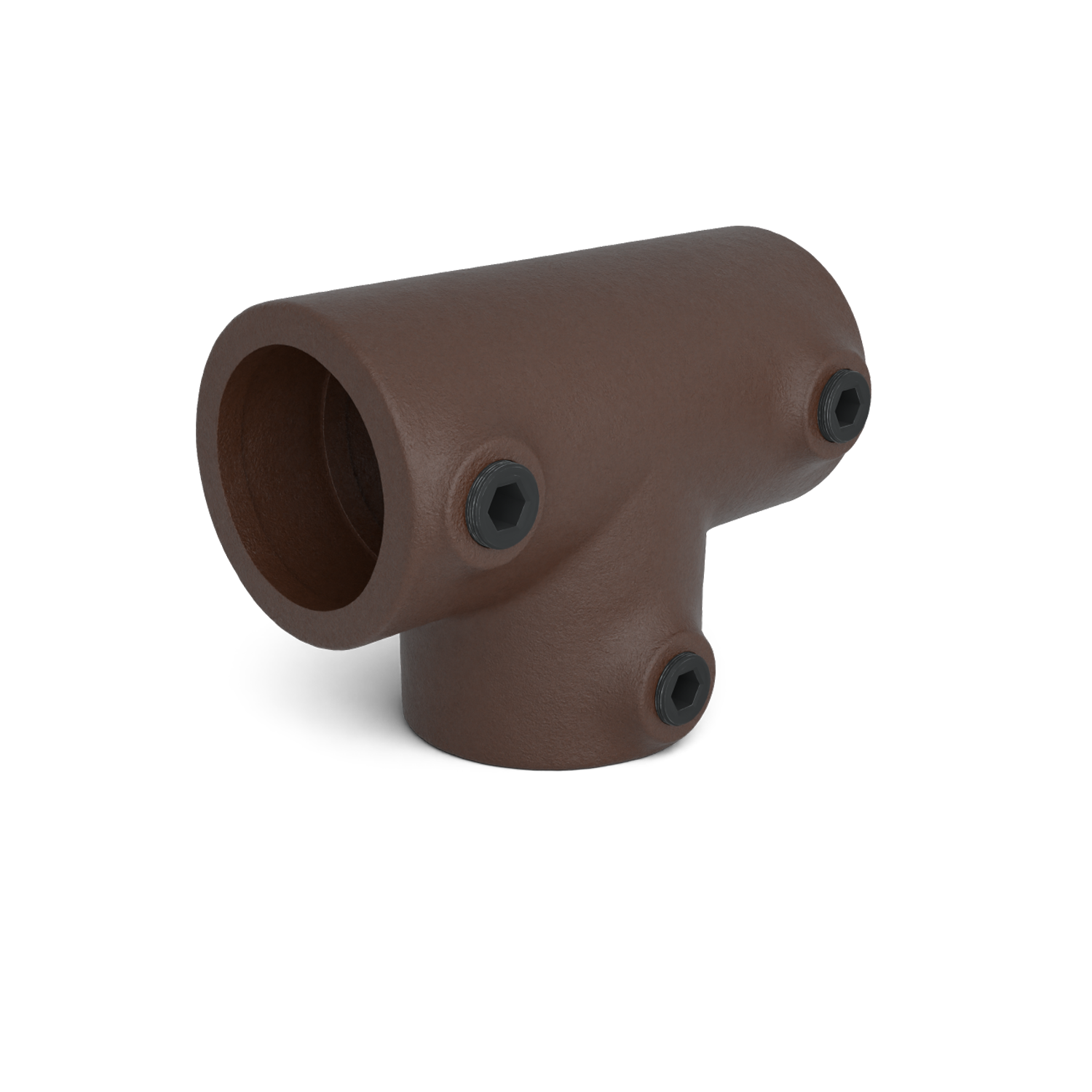 104-B Pieza en T larga - 33,7 mm marrón