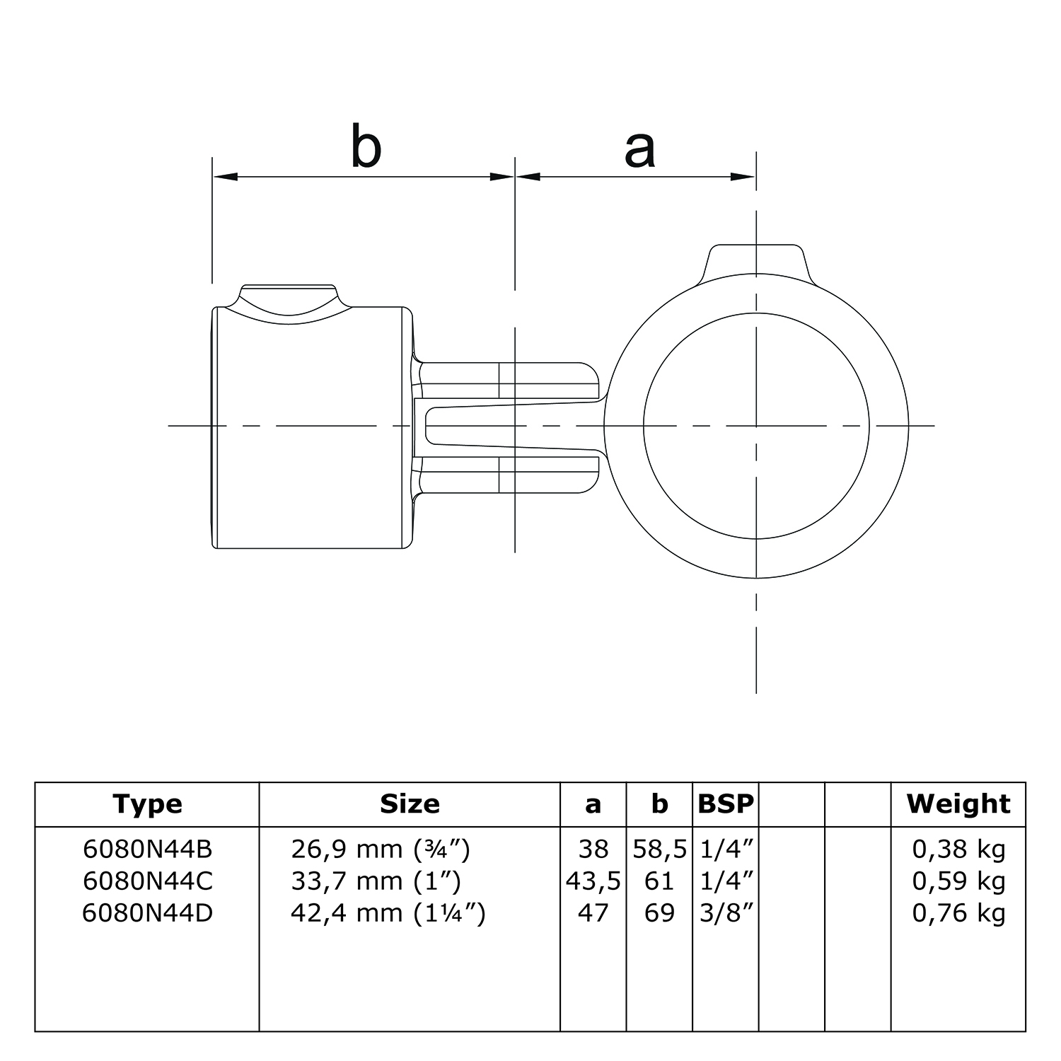 173-B Junta simple - 33,7 mm (NAT.)