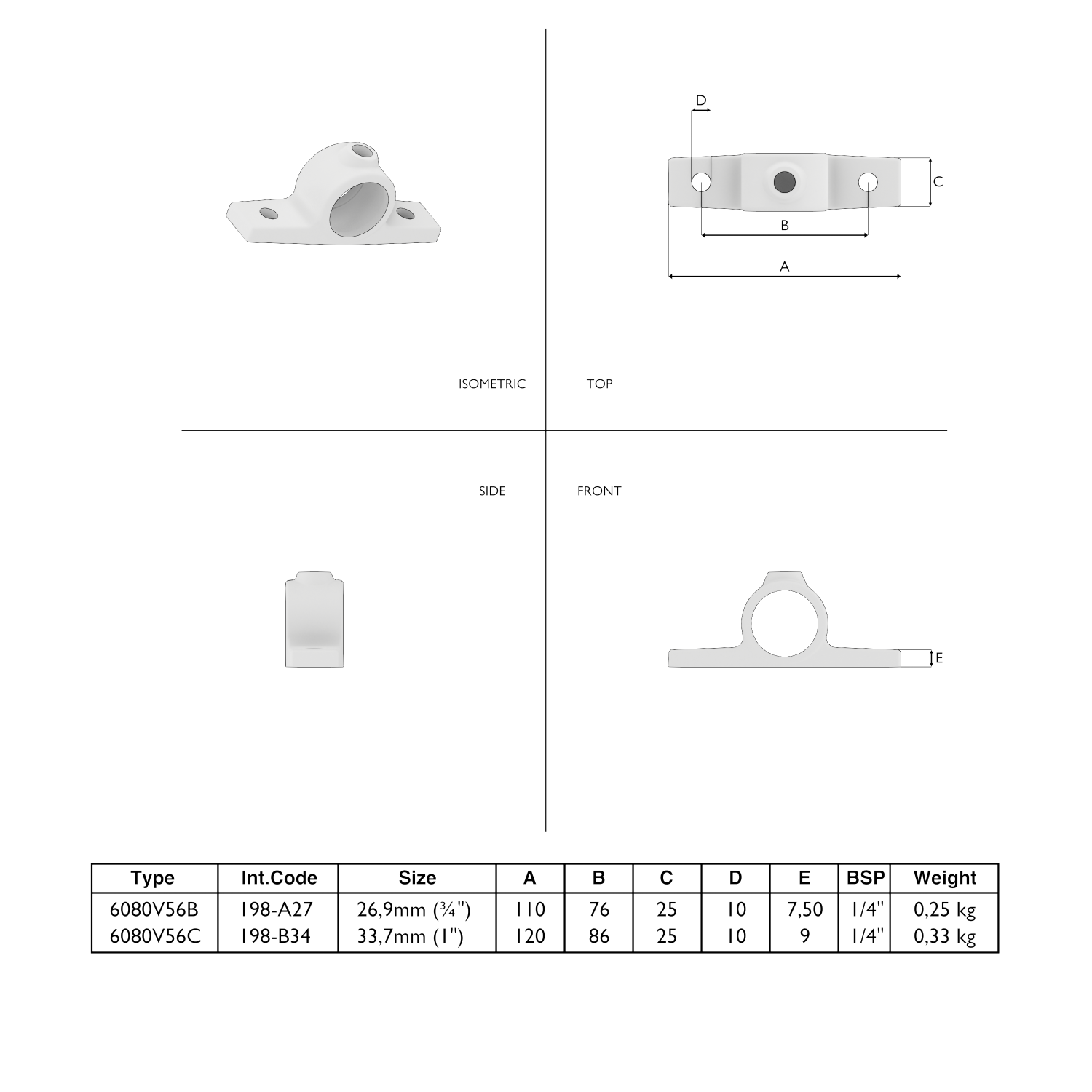 198-A ojal parte doble las. - 26,9 mm marrón
