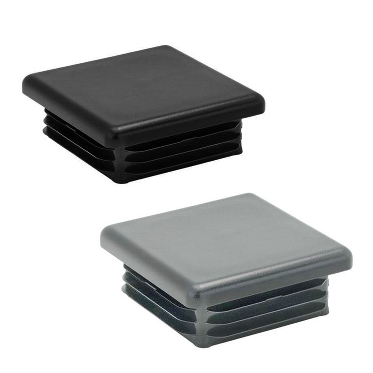 Tapa de plástico gris para tubos cuadrados - 40 x 40 mm
