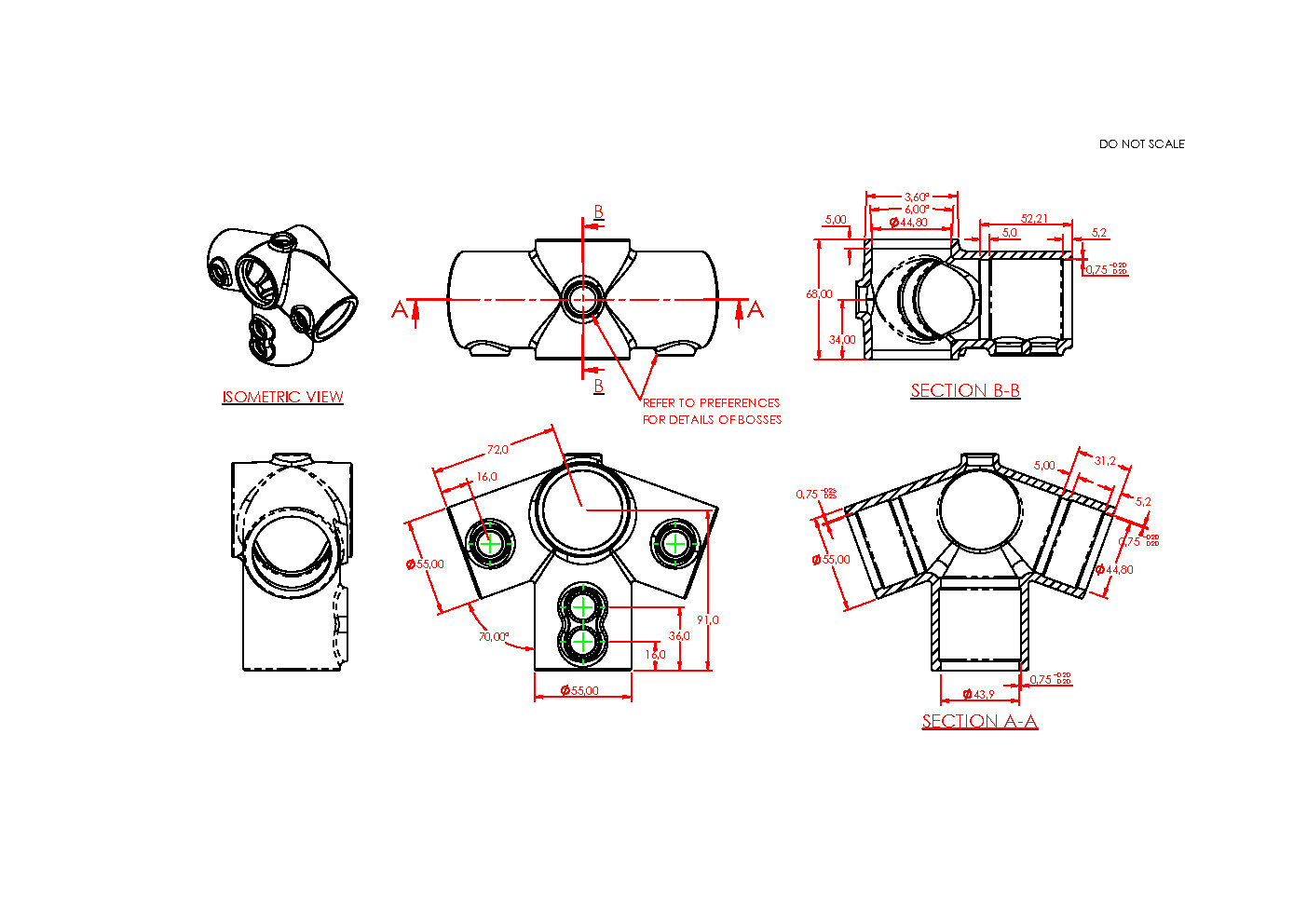 Pieza superior del alero 42,4 mm (1 1/4")