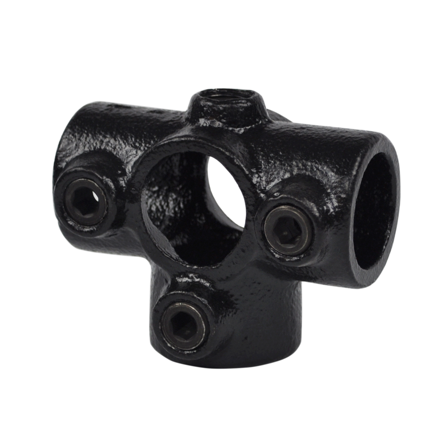Pieza en T para tubo de soporte, negra 26,9 mm (¾")