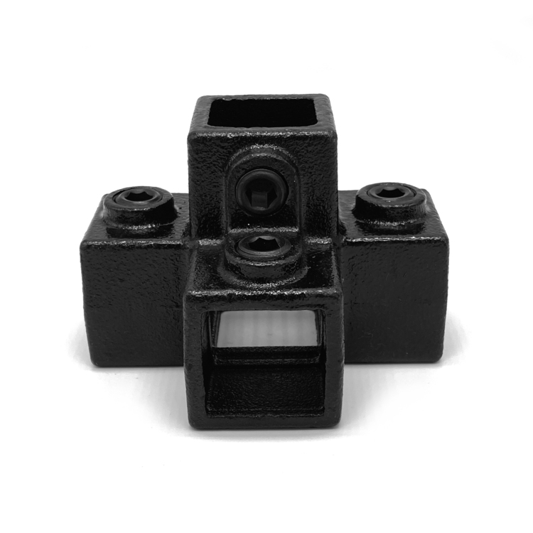 Pieza transversal para tubo de soporte para tubos cuadrados, negro - 25 mm