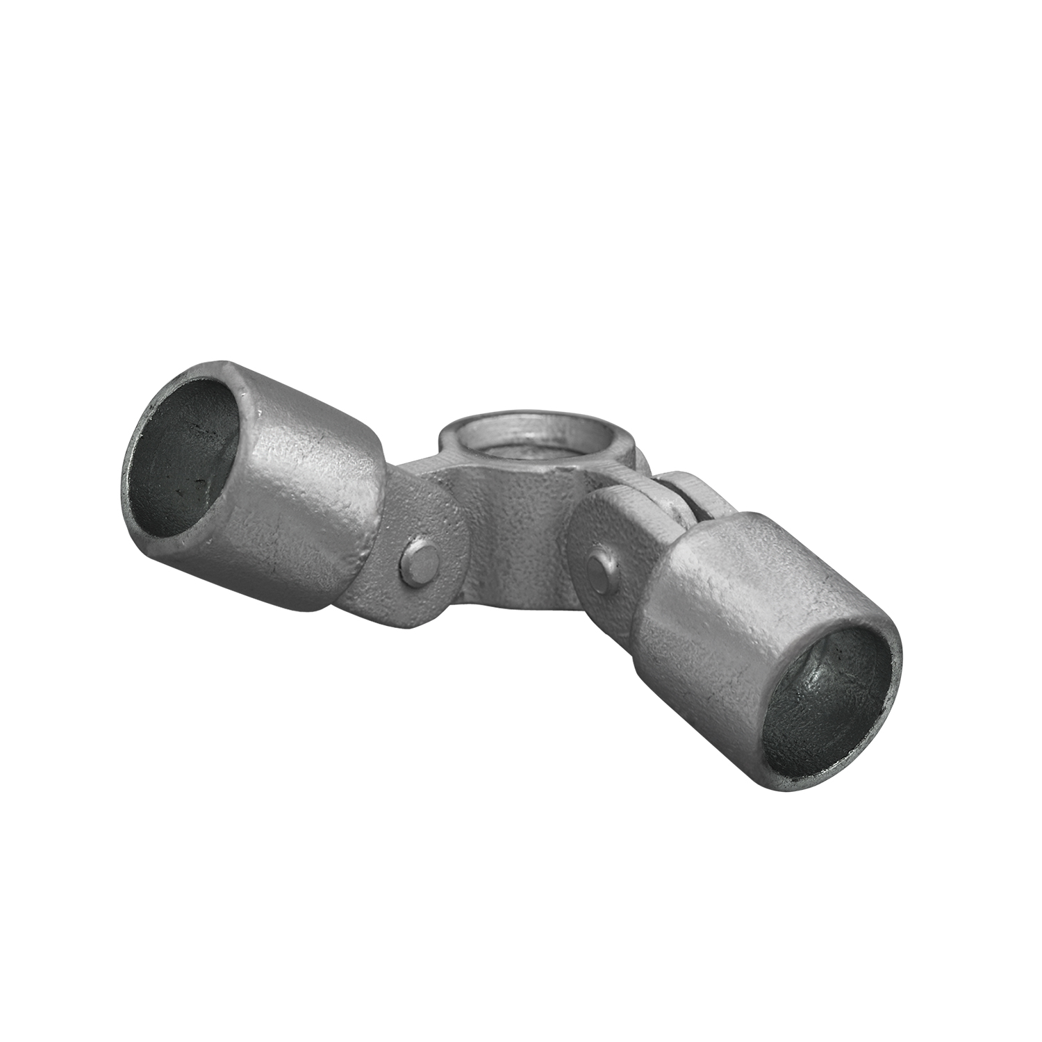 Pieza de unión, doble, 90° 60,3 mm (2"), compuesta por 1 x 608040F y 2 x 608042F incl. 2 tornillos M10x45