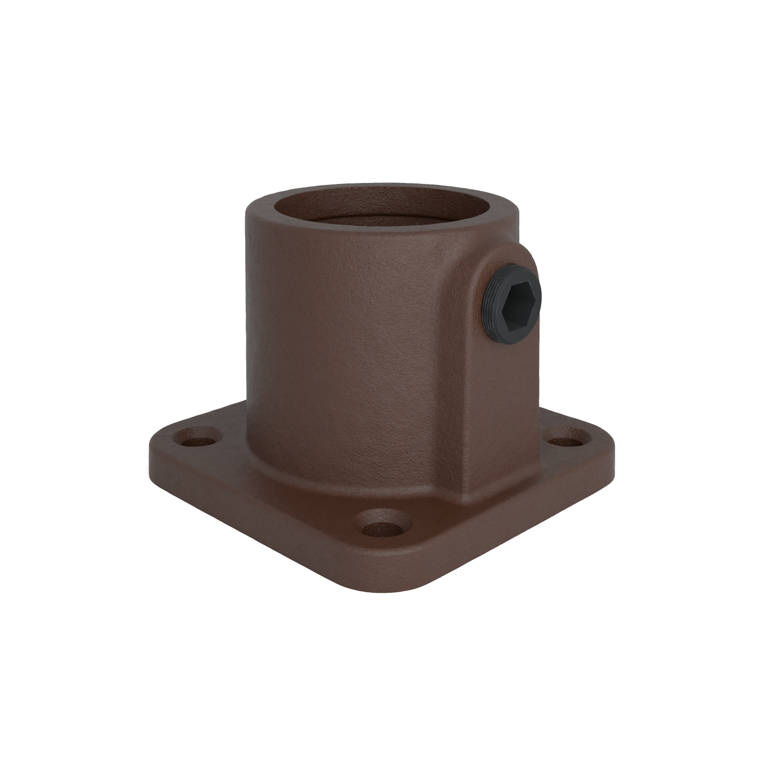 F131-B Placa base cuadrada - 33,7 mm marrón