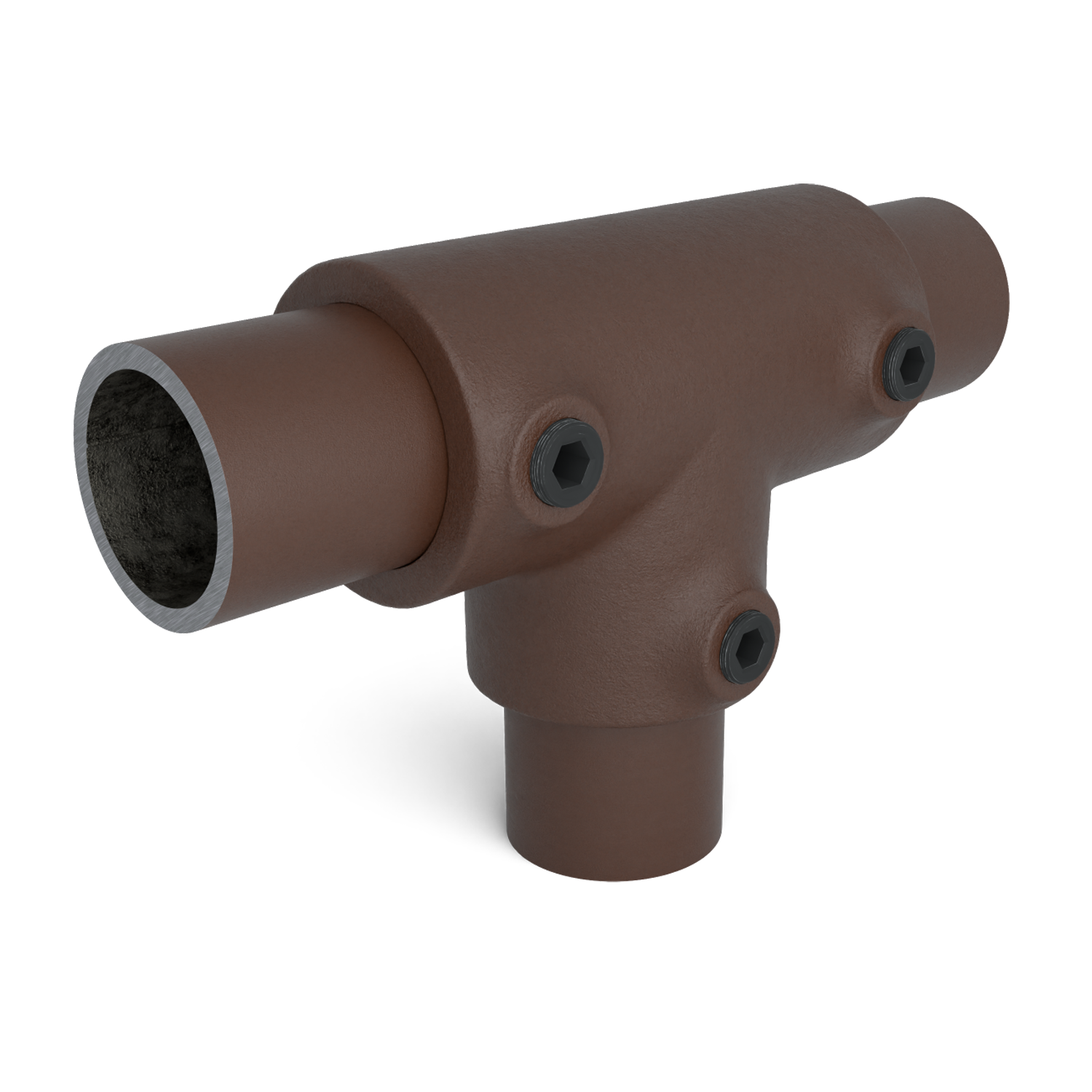 104-A Pieza en T larga - 26,9 mm marrón